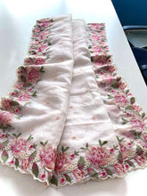 White Pure Silk Latest Designer Saree with Embroidery & Cut Work